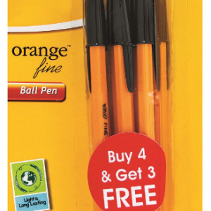 BIC Orange Ball Point Pen - Black - Pack of 4 +3