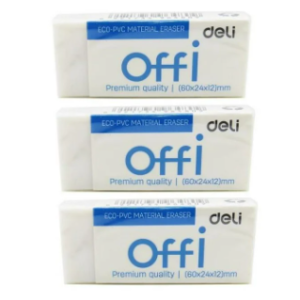 Deli Offi Premium Quality Eraser - 3 Pack